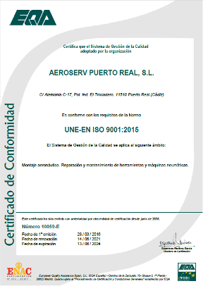 Certificación UNE-EN ISO 9001:2015